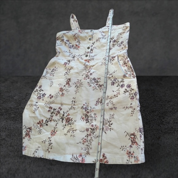No Boundaries Overall Dress Floral White Denim 2XX/19 - Picture 10 of 16